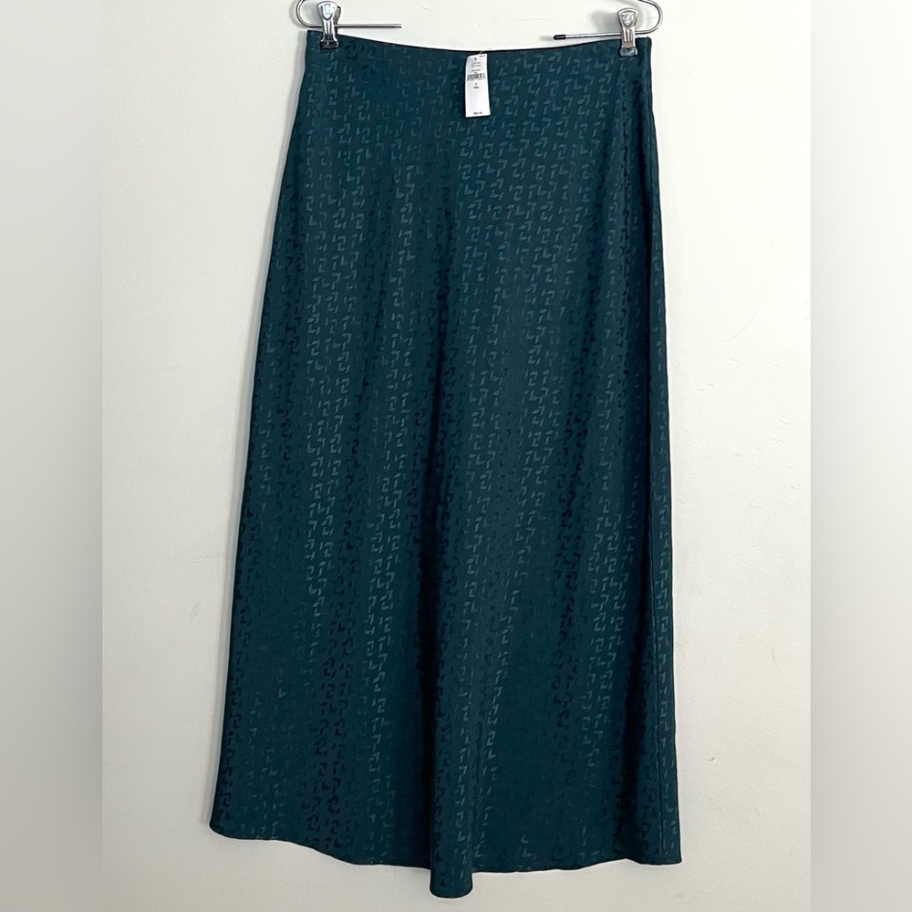 Banana Republic NEW Pull On Printed Satin Midi Skirt Small Tall